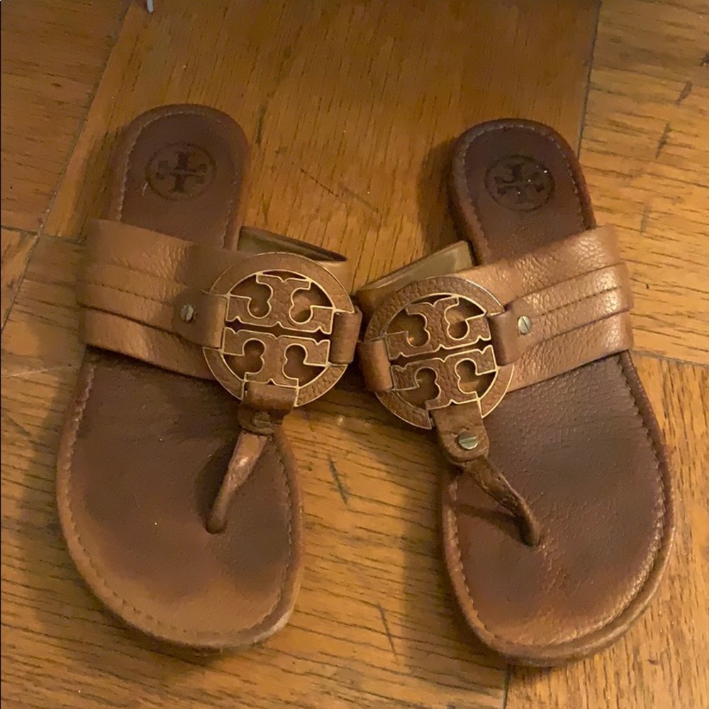 Tory Burch Amanda Miller Logo Sandals Brown/Tan